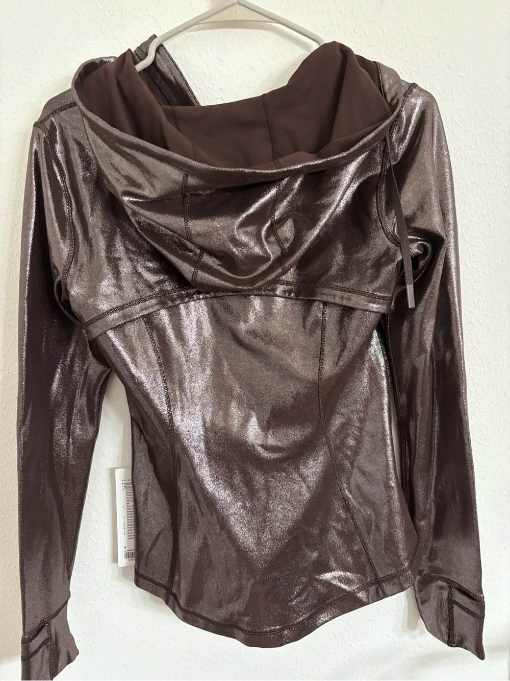Metallic Brown Hooded Zip Jacket - Women's
